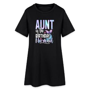 Sirène tante de la sirène d'anniversaire - Robe T-shirt Femme - noir - Devant
