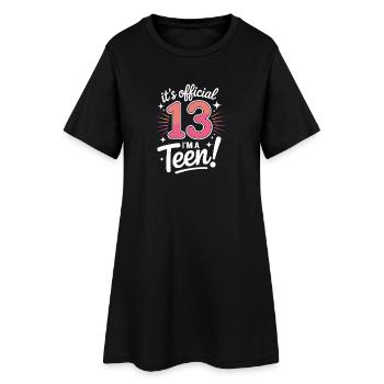 13th birthday teenager gift - Women’s T-Shirt Dress - black - Front