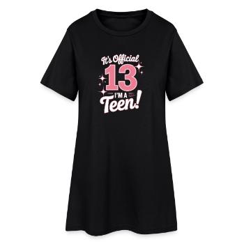 13th birthday teenager gift - Women’s T-Shirt Dress - black - Front