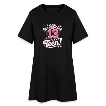 13th birthday teenager gift - Women’s T-Shirt Dress - black - Front
