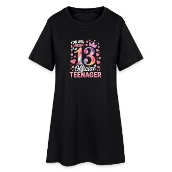 Cadeau d'anniversaire pour adolescent de 13 ans - Robe T-shirt Femme - noir - Devant