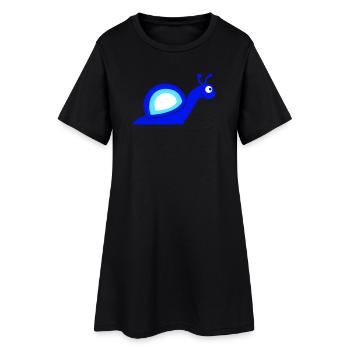 Coquille d'escargot escargot heureux silhouette mignonne - Robe T-shirt Femme - noir - Devant