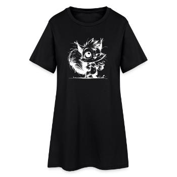 Kaffee Energie ersetzt Eichhörnchen Winterschlaf - Frauen T-Shirt-Kleid - Schwarz - Vorne