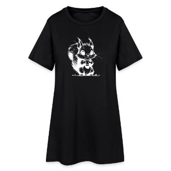 Le café rend l’écureuil éveillé et drôle - Robe T-shirt Femme - noir - Devant