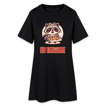 Waschbär mit Pizzaliebe - Trash? No, Treasure! - Frauen T-Shirt-Kleid - Schwarz - Vorne
