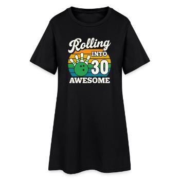 Bowling rétro 30e anniversaire célébration - Robe T-shirt Femme - noir - Devant