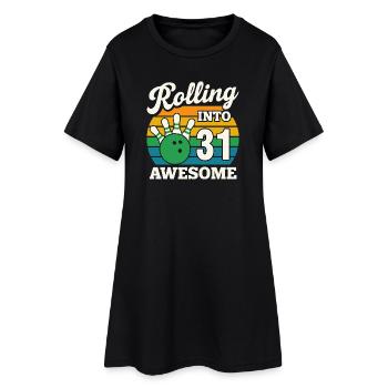 Retro Bowling 31e anniversaire Design - Robe T-shirt Femme - noir - Devant