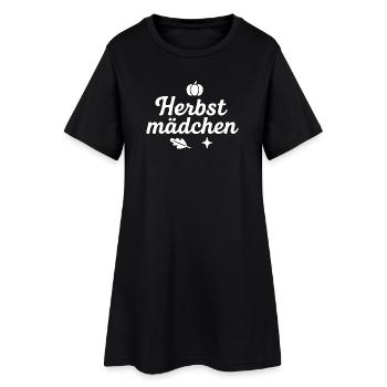 Herbstmädchen Naturmotiv Design - Frauen T-Shirt-Kleid - Schwarz - Vorne