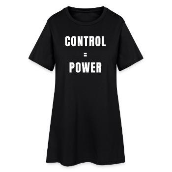 Kontrolle ist gleich Macht Erfolg Disziplin Denkweise - Frauen T-Shirt-Kleid - Schwarz - Vorne