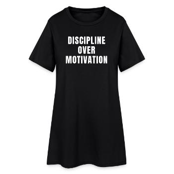 Discipline plutôt que motivation Succès Croissance Pouvoir - Robe T-shirt Femme - noir - Devant