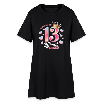 13th birthday teenager gift - Women’s T-Shirt Dress - black - Front