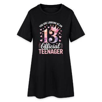 13th birthday teenager gift - Women’s T-Shirt Dress - black - Front