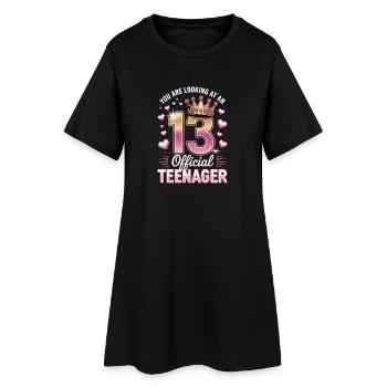 Cadeau d'anniversaire pour adolescent de 13 ans - Robe T-shirt Femme - noir - Devant