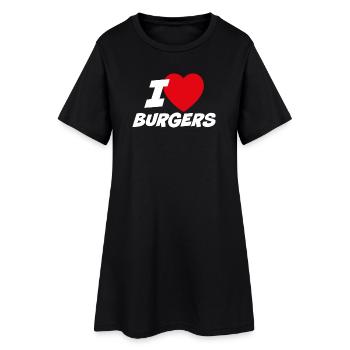 J'adore les hamburgers - Robe T-shirt Femme - noir - Devant