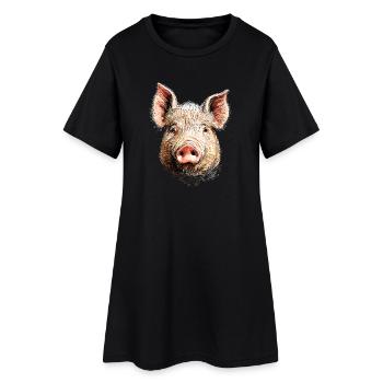 Cochon domestique Truie Cochons Love Piggy - Robe T-shirt Femme - noir - Devant