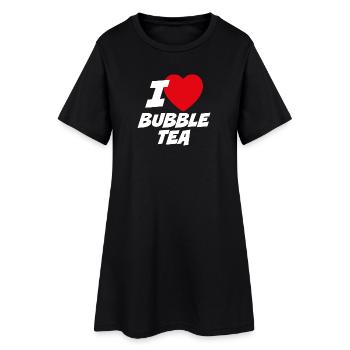 Ich liebe Bubble Tea - Frauen T-Shirt-Kleid - Schwarz - Vorne