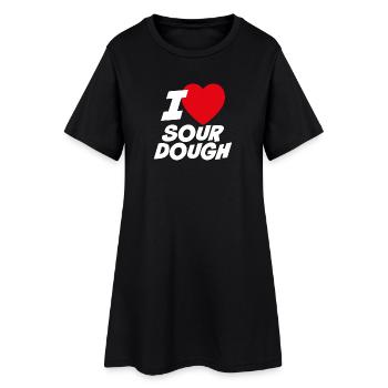 Ich liebe Sauerteig - Frauen T-Shirt-Kleid - Schwarz - Vorne