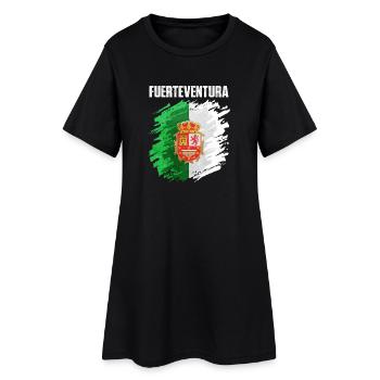 Fuerteventura Flaggen Design - Frauen T-Shirt-Kleid - Schwarz - Vorne