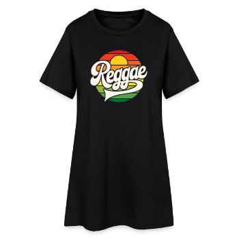 Reggae Rétro Coucher de Soleil - Robe T-shirt Femme - noir - Devant