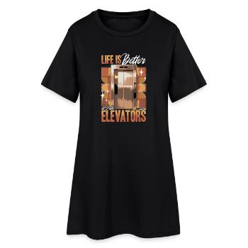 Ascenseur pour tout-petits et enfants - Robe T-shirt Femme - noir - Devant