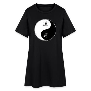 Symbole Yin Yang avec des caractères chinois - Robe T-shirt Femme - noir - Devant