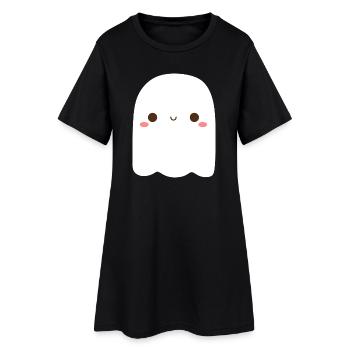 Playful Ghost Character Illustration - Women’s T-Shirt Dress - black - Front