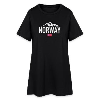 Norvège - Norvège - Norvège - Drapeau - Scandinavie - Robe T-shirt Femme - noir - Devant