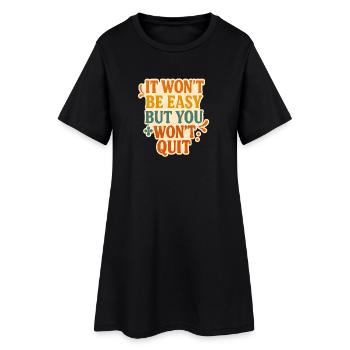 Typografie-Design für anhaltende Motivation - Frauen T-Shirt-Kleid - Schwarz - Vorne