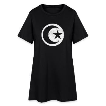 Croissant et étoile islam cercle blanc - Robe T-shirt Femme - noir - Devant