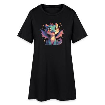 Dragon Dragon - Robe T-shirt Femme - noir - Devant