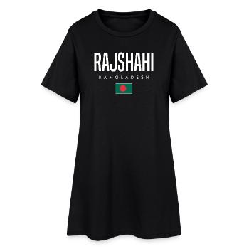 Rajshahi Bangladesch - Frauen T-Shirt-Kleid - Schwarz - Vorne