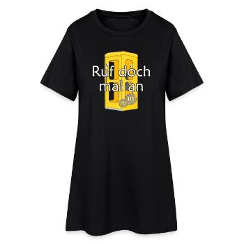 Yellow phone booth vintage, give us a call - Women’s T-Shirt Dress - black - Front