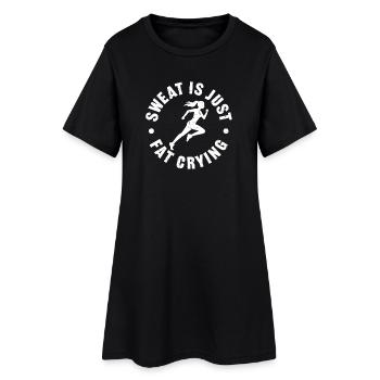 Sweat_is_just_fat_crying_V2 - Frauen T-Shirt-Kleid - Schwarz - Vorne