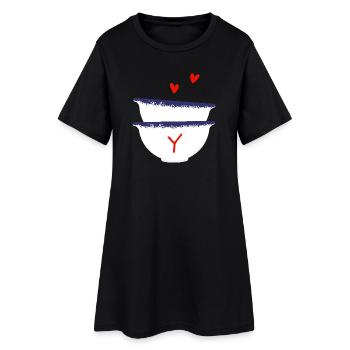 Lettre y bols breton - Robe T-shirt Femme - noir - Devant
