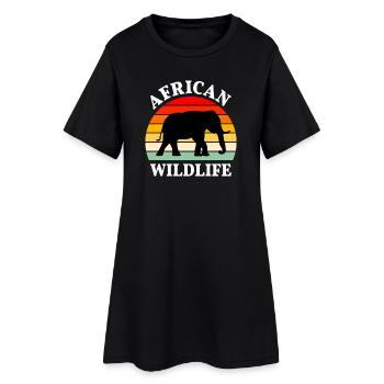 Elephant Africa Safari Wilderness Serengeti - Robe T-shirt Femme - noir - Devant