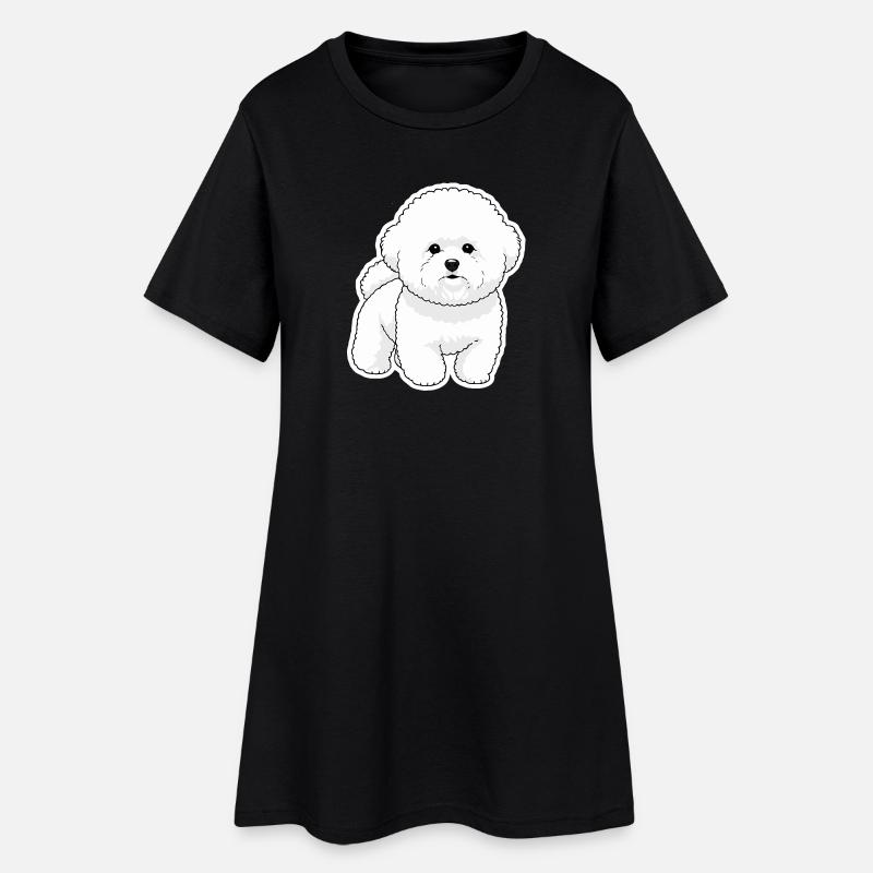 Bichon Mignon - Frauen T-Shirt-Kleid - Schwarz