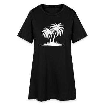 Palmenpower für die Seele und Sommer im Herzen - Frauen T-Shirt-Kleid - Schwarz - Vorne