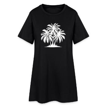 Sonne küsst Palmen Sommer am Palmenstrand - Frauen T-Shirt-Kleid - Schwarz - Vorne