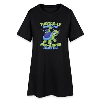 Tortue à oreilles rouges - Robe T-shirt Femme - noir - Devant