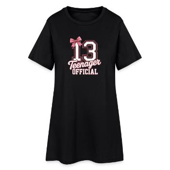 13th birthday teenager gift - Women’s T-Shirt Dress - black - Front