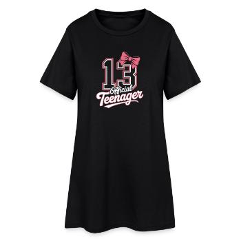 13th birthday teenager gift - Women’s T-Shirt Dress - black - Front