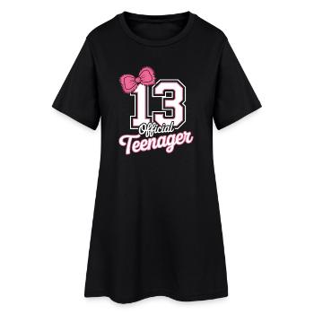 13th birthday teenager gift - Women’s T-Shirt Dress - black - Front