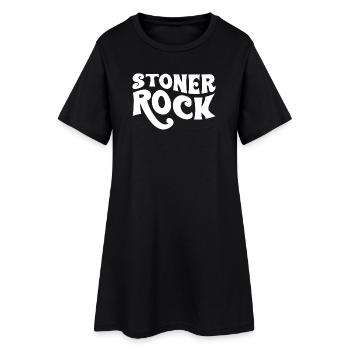 Stoner Rock Typografie-Design - Frauen T-Shirt-Kleid - Schwarz - Vorne