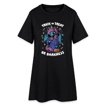 Licorne mignonne sombre - Trick or Treat ou Ténèbres - Robe T-shirt Femme - noir - Devant