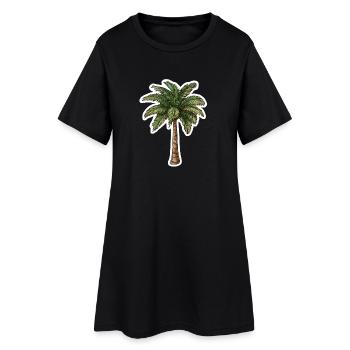 Palme - Frauen T-Shirt-Kleid - Schwarz - Vorne