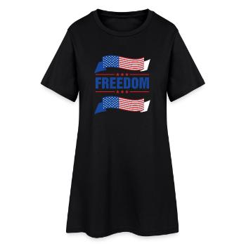 Motifs élégants du drapeau de la liberté - Robe T-shirt Femme - noir - Devant