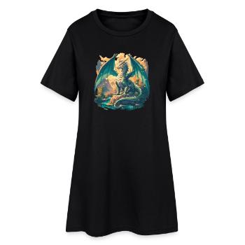 Dragon Dragon - Robe T-shirt Femme - noir - Devant