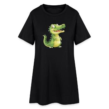 Mignon bébé crocodile - Robe T-shirt Femme - noir - Devant