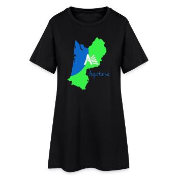 Carte stylisée de l'Aquitaine en couleurs vives - Robe T-shirt Femme - noir - Devant