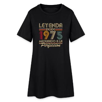 50 Années 1975 Vintage Rétro Anniversaire - Robe T-shirt Femme - noir - Devant